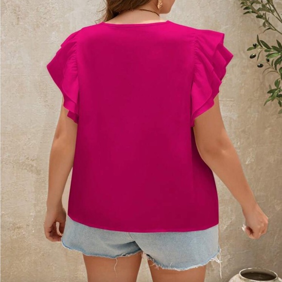 BellanBlue Green Ruffle Sleeve Blouse - Picture 7 of 8